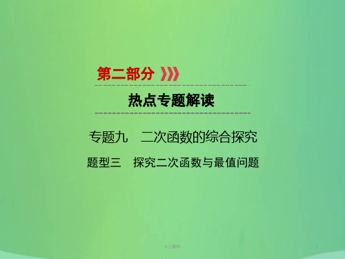 2019中考数学高分二轮复习 第二部分 热点专题解读 专题九 二次函数的综合探究 题型3 探究二次函数与最值问