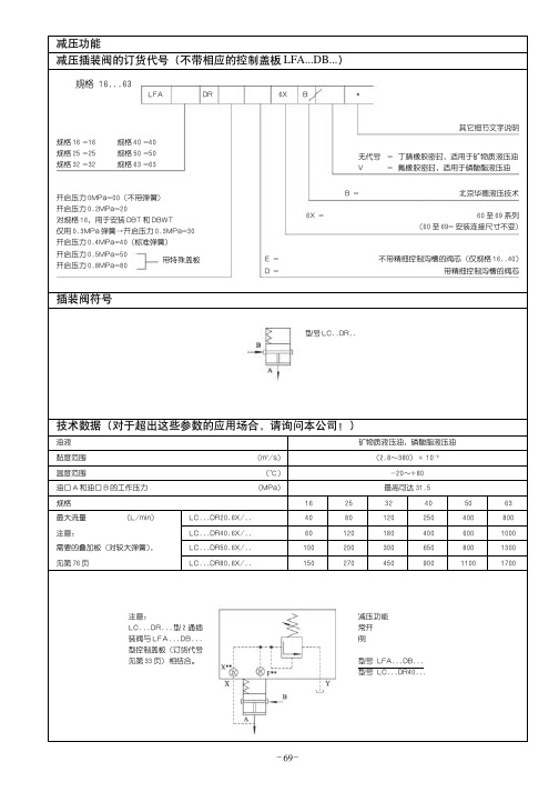 减压控制二通插装阀(常开)