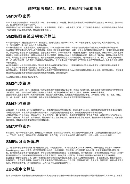 商密算法SM2、SM3、SM4的用途和原理