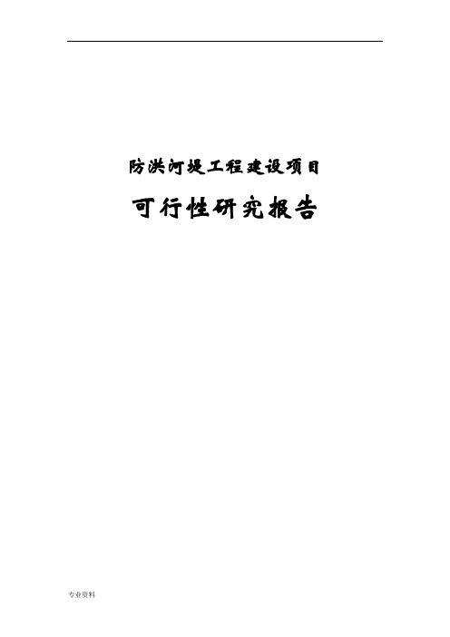 防洪河堤工程建设项目可行性研究报告