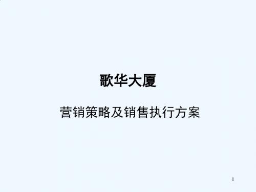 XX大厦营销策略及销售执行策划案