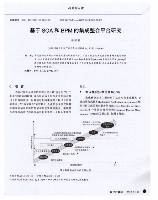 基于SOA和BPM的集成整合平台研究