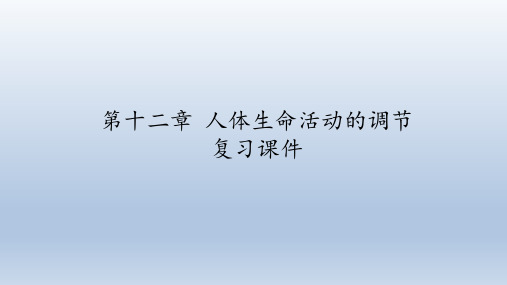 苏教版生物七年级下册：第十二章 人体生命活动的调节  复习课件