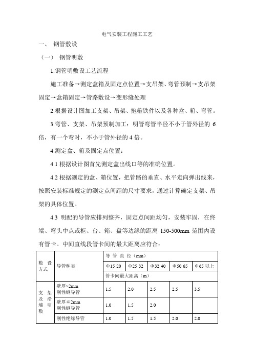 电气安装工程施工工艺