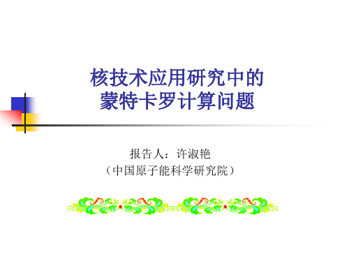 核技术应用中的蒙卡计算问题