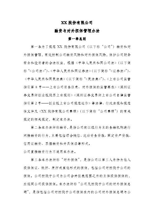 股份公司融资与对外担保管理办法