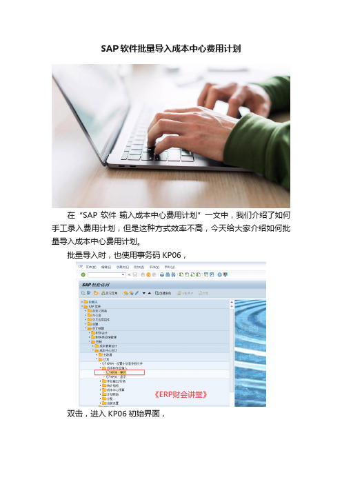 SAP软件批量导入成本中心费用计划