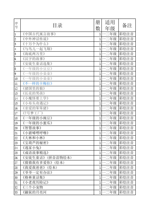 小学图书目录