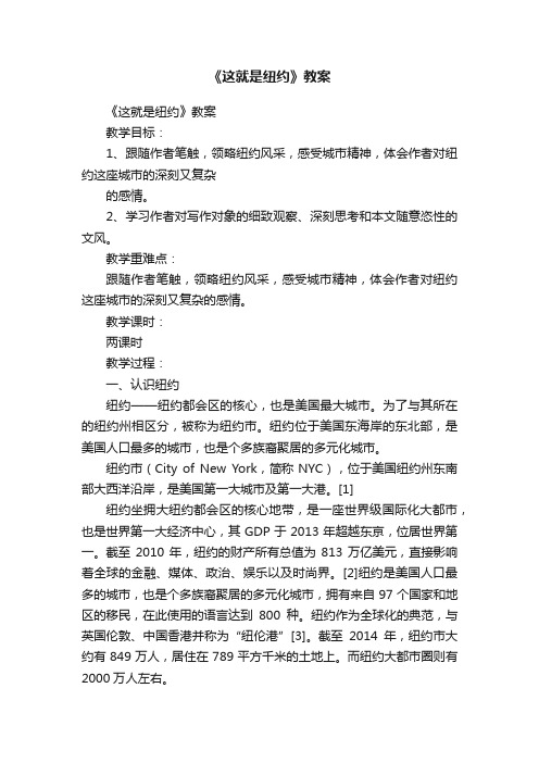 《这就是纽约》教案