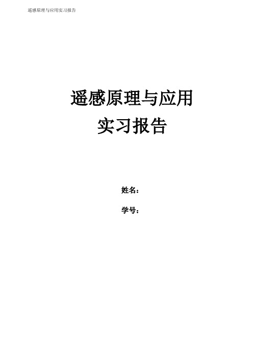 遥感原理与应用实习报告