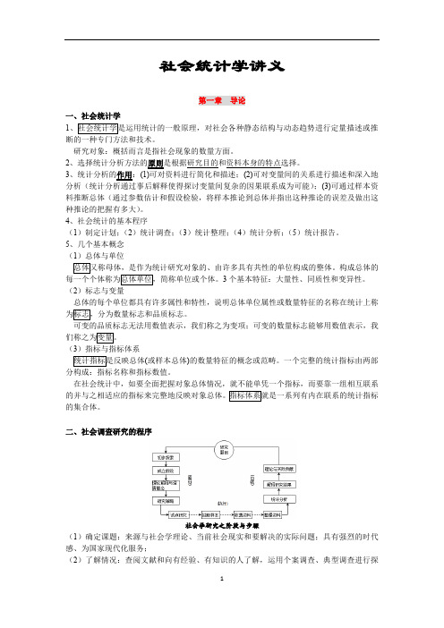 卢淑华 《社会统计学》讲义 整理翔实