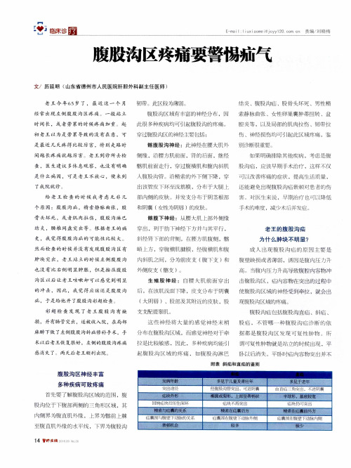 腹股沟区疼痛要警惕疝气