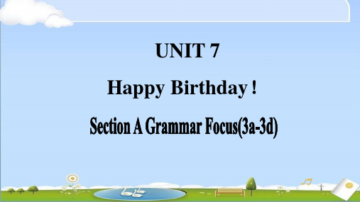 新人教版七年级上册英语Unit7课时3 Section A Grammar Focus(3a-3d)