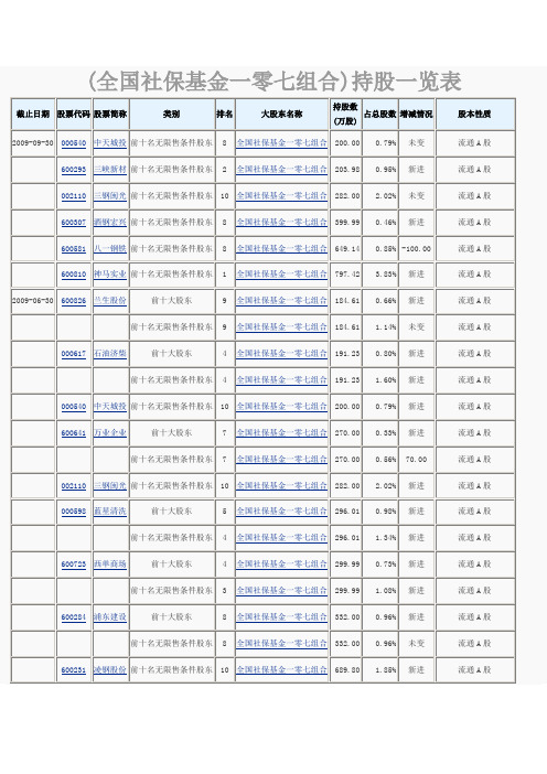 全国社保基金一零七组合