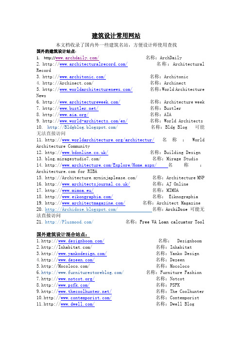 建筑设计网站大全