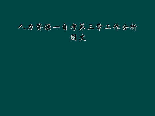人力资源一自考第三章工作分析图文