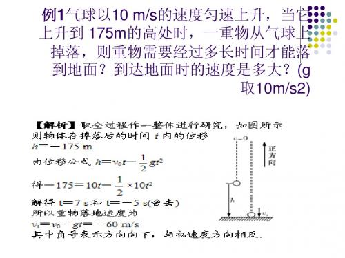 竖直上抛习题PPT