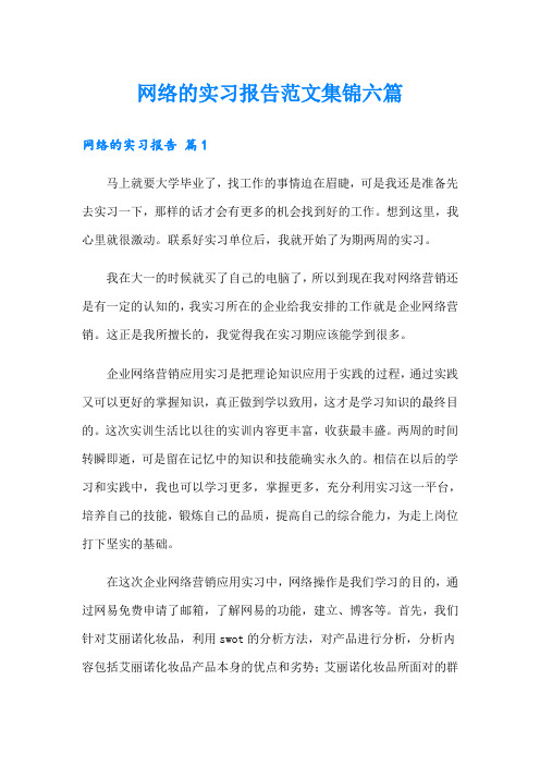 网络的实习报告范文集锦六篇