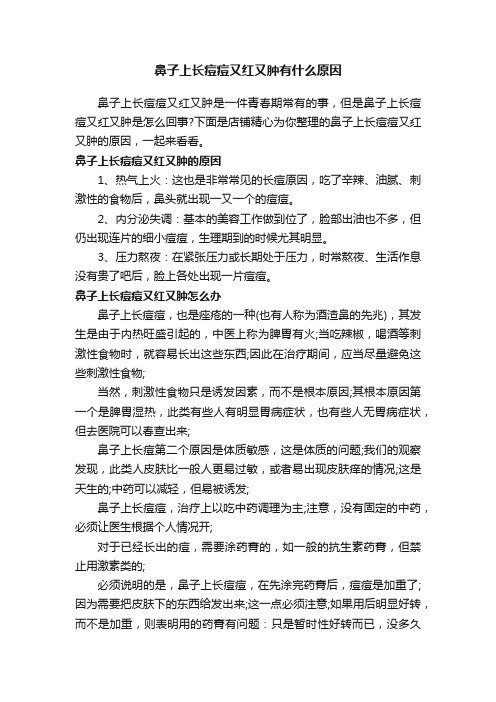 鼻子上长痘痘又红又肿有什么原因