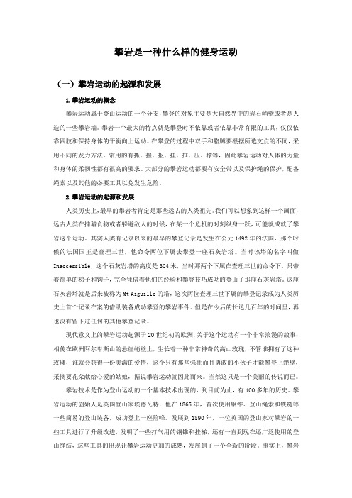 攀岩是一种什么样的健身运动