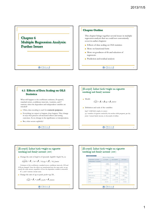 伍德里奇计量经济学课件Chapte (6)