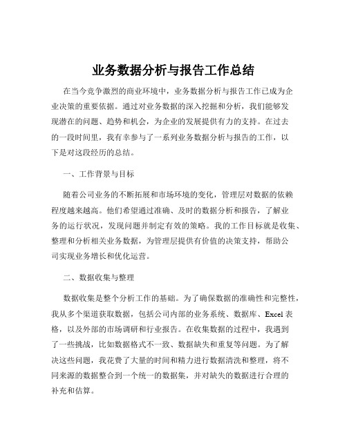 业务数据分析与报告工作总结