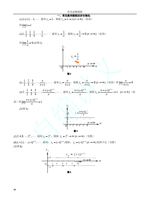 常见基本初等函数极限