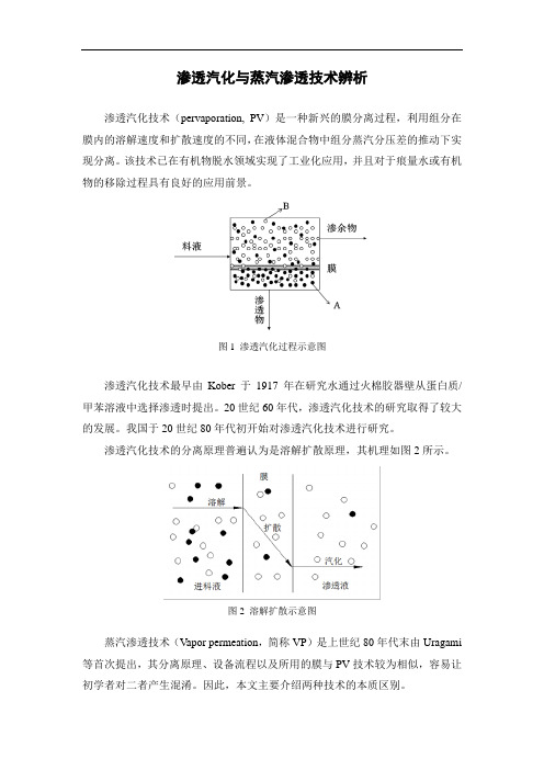 渗透汽化与蒸汽渗透技术辨析