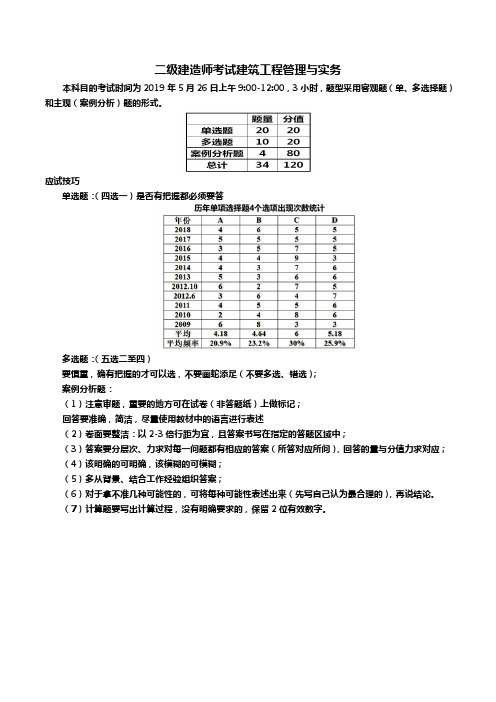 二级建造师考试建筑工程管理与实务辅导笔记