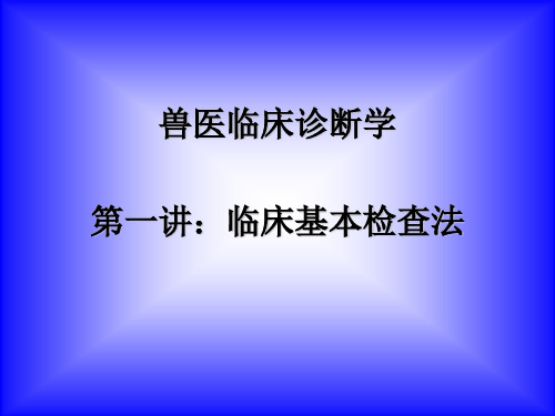 兽医临床 基本检查法