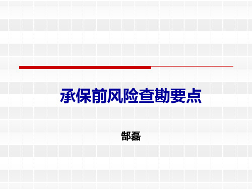 承保前风险查勘要点 