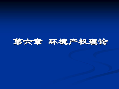 第六章 环境产权理论