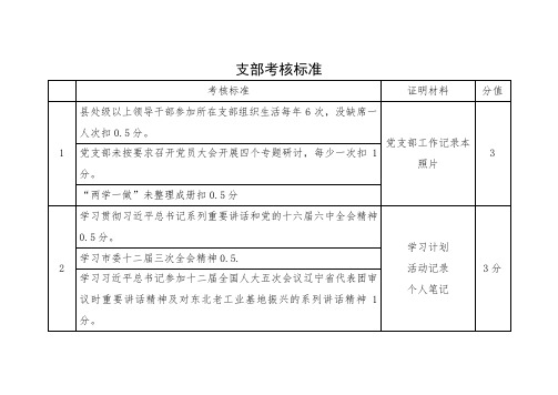 支部考核标准