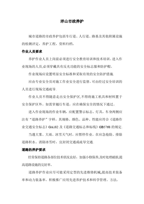 市政养护规程
