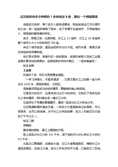 武汉的桥有多少种颜色？来看看这9座，最后一个颜值爆表