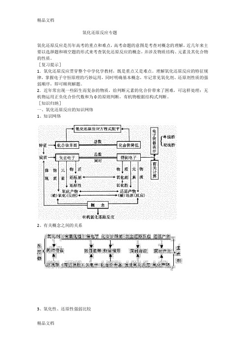 (整理)高考化学氧化还原反应专题教案