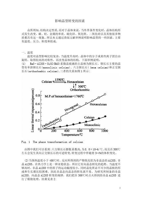 晶型转变的影响因素