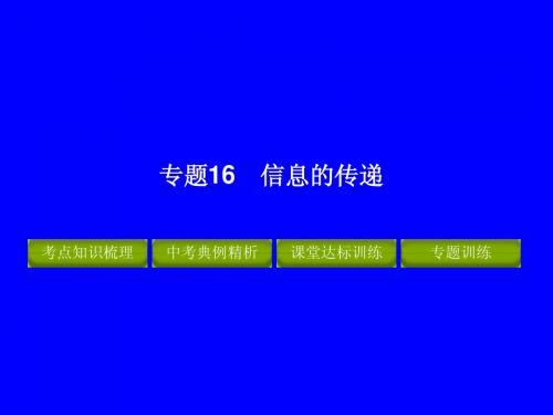 2012年中考物理冲刺 专题16 信息的传递