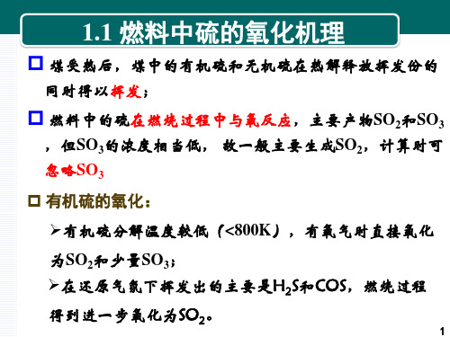 燃烧过程硫氧化物及颗粒物的形成与控制