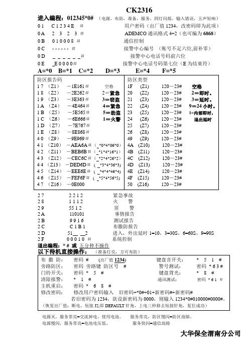 CK2316简易编程表-陕西大华