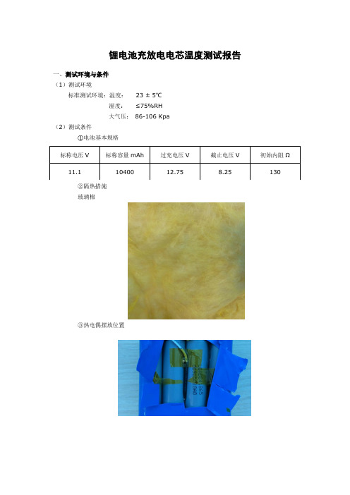 锂电池充放电电芯温度测试报告