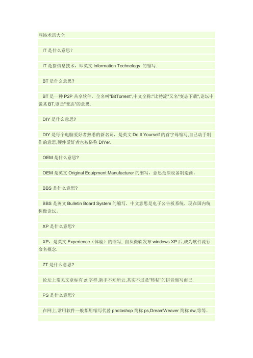 电子商务网络术语大全