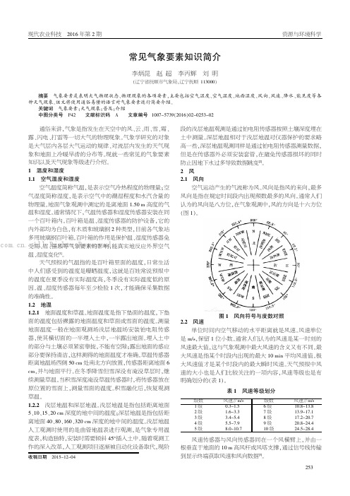 常见气象要素知识简介