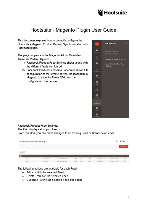 Hootsuite - Magento Plugin 用户指南说明书