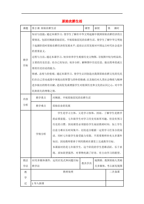 七年级历史上册 第一单元 史前时期 中国境内人类的活