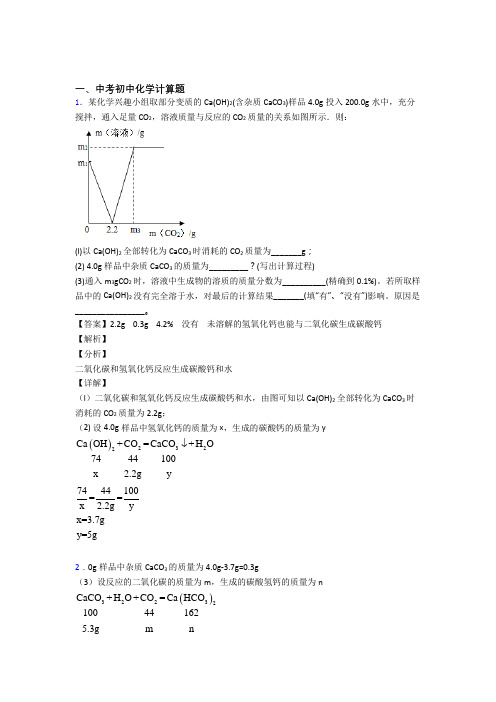 中考化学与计算题有关的压轴题及详细答案