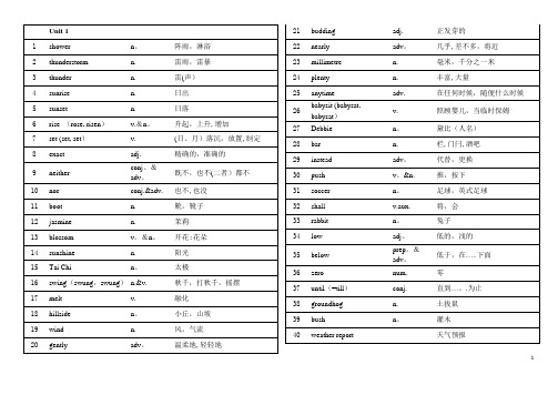 冀教版八年级下册英语单词、短语(打印版)