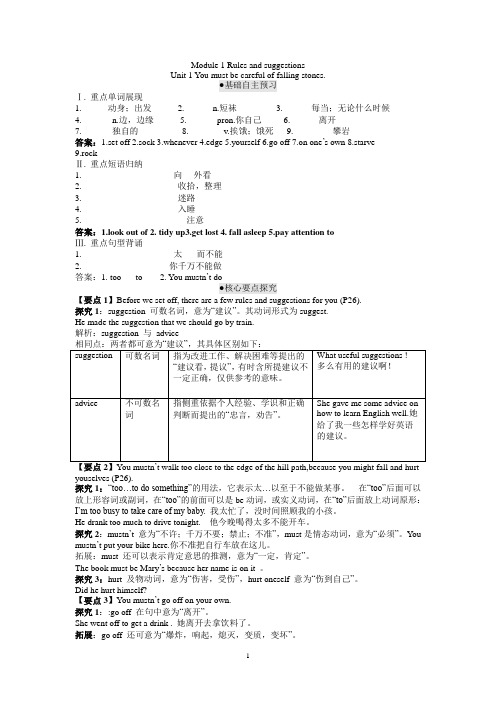 外研版九年级第二学期Module 4 Rules and suggestions