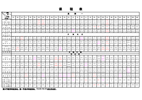 2011-2012学年第二学期课程表(完整)(试行)(第2周)ok