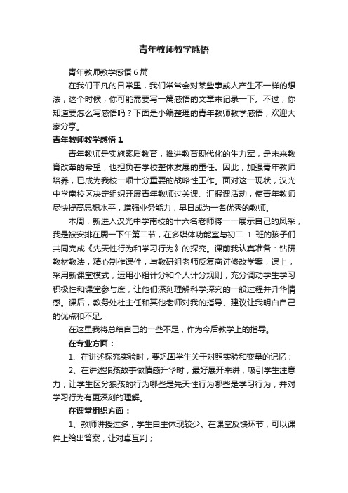 青年教师教学感悟6篇